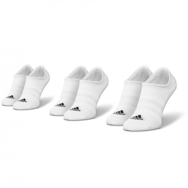 Set di 3 paia di pedulini unisex adidas - Light Nosh 3PP DZ9414 White/White/White