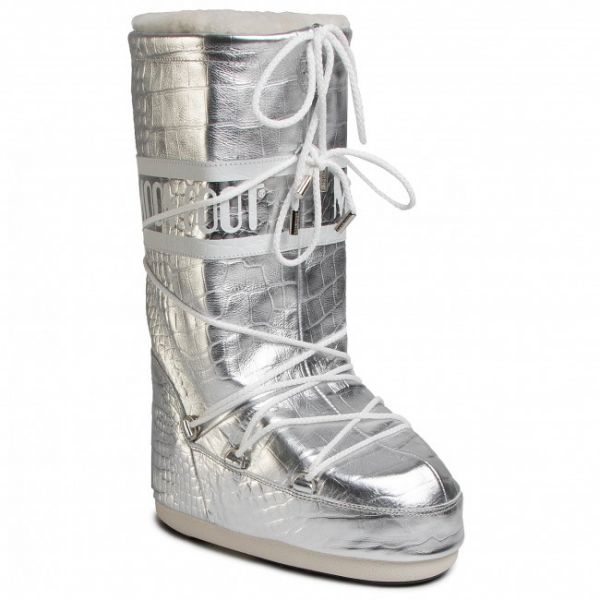 Stivali da neve MOON BOOT - Classic 50 Crocodile 14025600001 Silver Stivali da neve MOON BOOT - Classic 50 Crocodile 14025600001 Silver