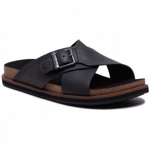 Ciabatte Timberland - Amalfi Vibes Cross Slide TB0A2B65015 Black Leather Ciabatte Timberland - Amalfi Vibes Cross Slide TB0A2B65015 Black Leather
