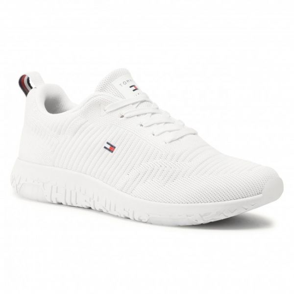 Sneakers Tommy Hilfiger - Corporate Knit Rib Runner FM0FM02838 White YBR