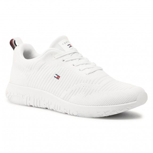 Sneakers Tommy Hilfiger - Corporate Knit Rib Runner FM0FM02838 White YBR