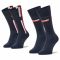 Set di 2 paia di calzini lunghi unisex Tommy Hilfiger - 100001492 Navy 002