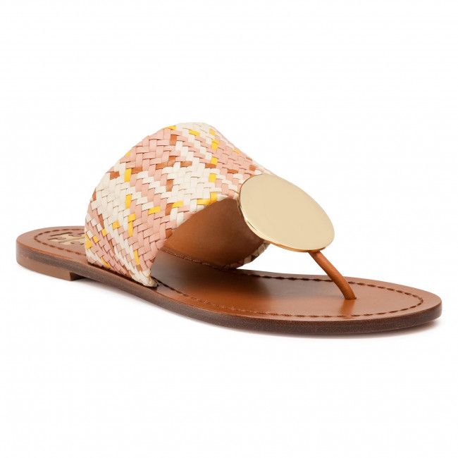 Infradito TORY BURCH - Patos Disk Sandal 74314 Woven/Neutral Woven 811