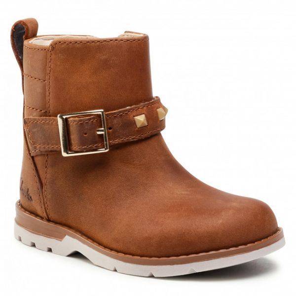 Stivali Clarks - Dabi Trim T 261526716 Tan Leather Stivali Clarks - Dabi Trim T 261526716 Tan Leather