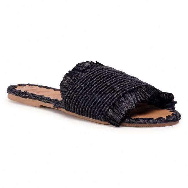 Ciabatte MANEBI - Leather Sandals S 1.6 Y0 Black Fringed