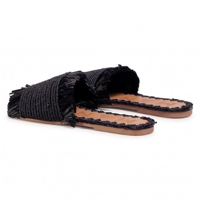 Ciabatte MANEBI - Leather Sandals S 1.6 Y0 Black Fringed