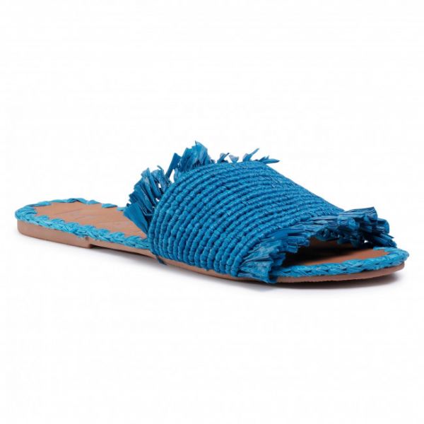 Ciabatte MANEBI - Leather Sandals S 1.9 Y0 Electric Blue Fringed