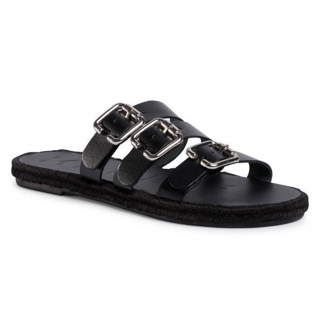 Espadrillas MANEBI - Leather Sandals S 2.1 Y0 Black W Triple Buckle