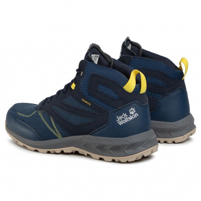 Scarpe da trekking Jack Wolfskin - Woodland Texapore Mid M 4039201 Dark Blue/Lime