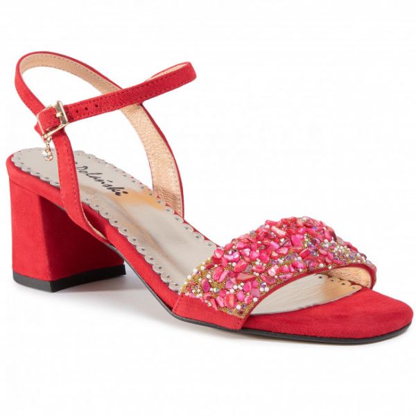 Sandali R.POLAŃSKI - 1123 Czerwony Zamsz