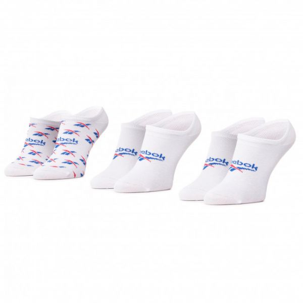Set di 3 paia di pedulini unisex Reebok - Cl Fo Invisible Sock 3P GG6680 White/Vecblu/Vecred