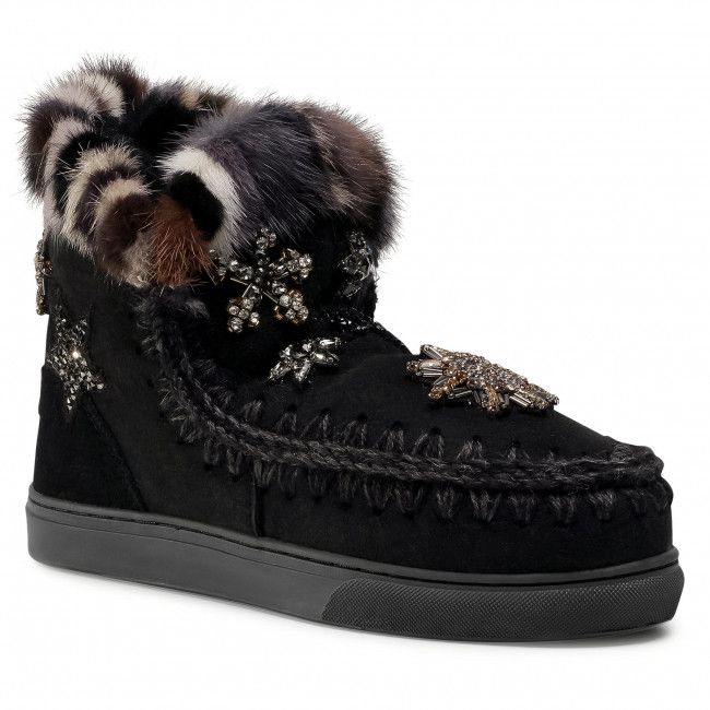 Scarpe MOU - Eskimo Sneaker Star Patch&amp;Mink FW111006A Black/Black