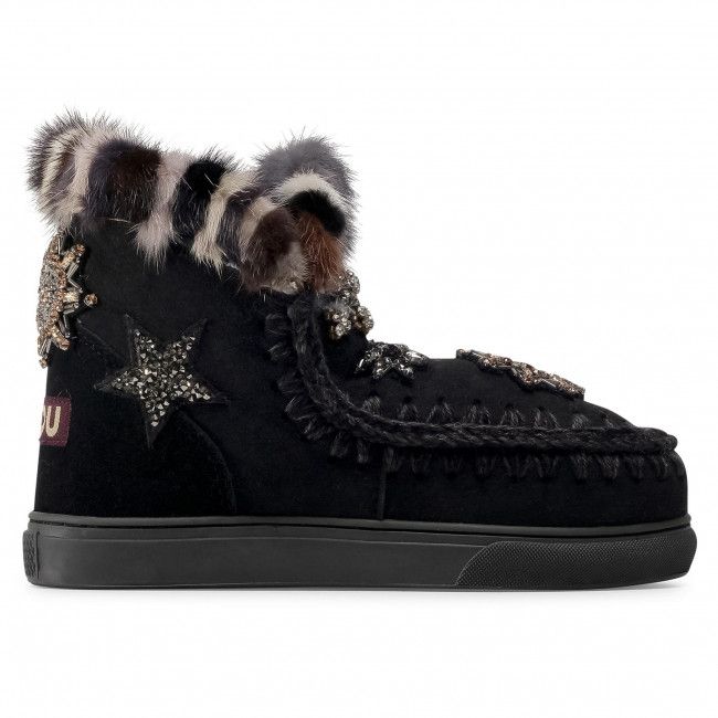 Scarpe MOU - Eskimo Sneaker Star Patch&amp;Mink FW111006A Black/Black
