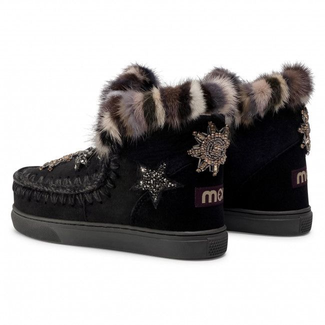 Scarpe MOU - Eskimo Sneaker Star Patch&amp;Mink FW111006A Black/Black