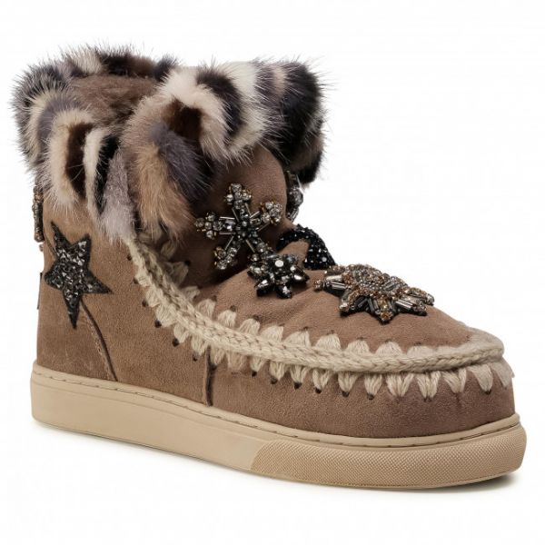 Scarpe MOU - Eskimo Sneaker Star Patch&amp;Mink FW111006A Elephant Grey