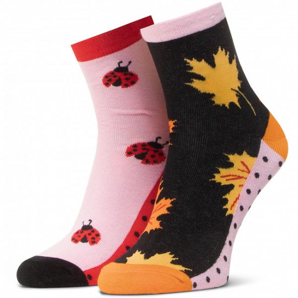 Calzini lunghi da donna DOTS SOCKS - DTS-SX-459-R Multicolore Nero Rosa