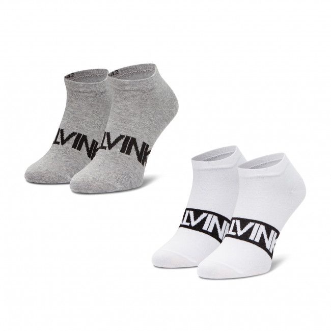 Set di 2 paia di calzini corti da uomo Calvin Klein - 100001857 White Combo 001
