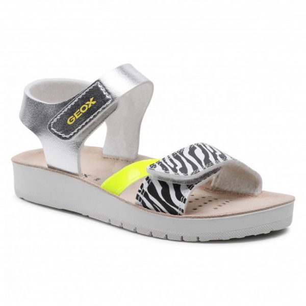 Sandali Geox - J S.Costarei G.C J15EAC 004BN C0598 S Silver/Fluo Yellow Sandali Geox - J S.Costarei G.C J15EAC 004BN C0598 S Silver/Fluo Yellow