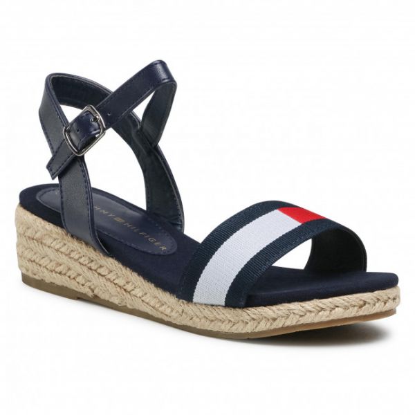 Espadrillas TOMMY HILFIGER - Rope Wedge Sandal T3A2-31053-0048Y004 M Blue/White/Red Y004 Espadrillas TOMMY HILFIGER - Rope Wedge Sandal T3A2-31053-0048Y004 M Blue/White/Red Y004
