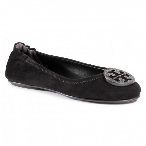 Ballerine TORY BURCH - Minnie Travel Ballet With Pave 79197 Perfect Black 006 Ballerine TORY BURCH - Minnie Travel Ballet With Pave 79197 Perfect Black 006