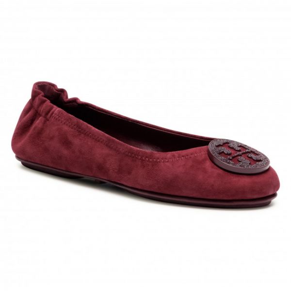 Ballerine TORY BURCH - Minnie Travel Ballet With Pave 79197 Burgundy 927 Ballerine TORY BURCH - Minnie Travel Ballet With Pave 79197 Burgundy 927