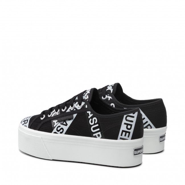 Scarpe sportive SUPERGA - 2790 Lettering Tape Jellysole S41161W Black Grey Ash/Black Tape Lt Grey Sole A0V