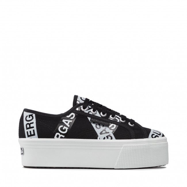 Scarpe sportive SUPERGA - 2790 Lettering Tape Jellysole S41161W Black Grey Ash/Black Tape Lt Grey Sole A0V