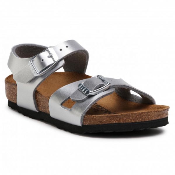 Sandali BIRKENSTOCK - Rio Kids 1019157 Electric Metallic Silver Sandali BIRKENSTOCK - Rio Kids 1019157 Electric Metallic Silver