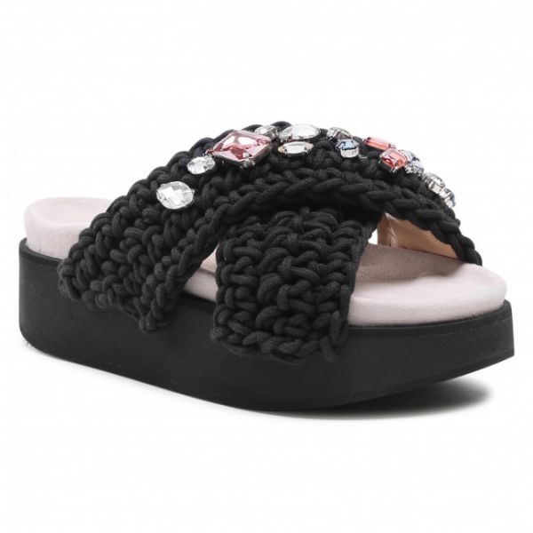Ciabatte INUIKII - Woven Stones Platform 70103-006 Black Ciabatte INUIKII - Woven Stones Platform 70103-006 Black