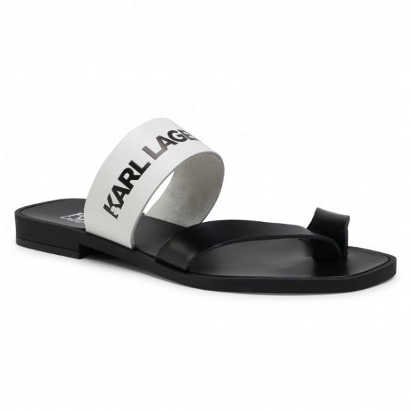 Infradito KARL LAGERFELD - KL80425 001 Black &amp; White Lthr