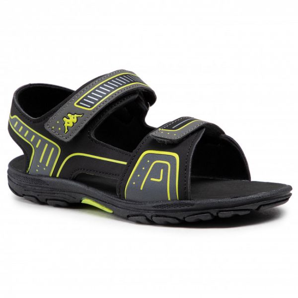 Sandali KAPPA - 260864T Black/Lime 1133 Sandali KAPPA - 260864T Black/Lime 1133