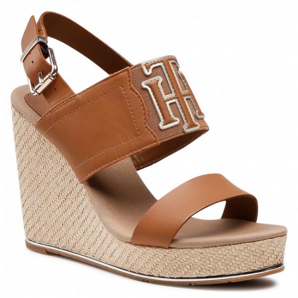 Espadrillas TOMMY HILFIGER - Th Elastic High Wedge Sandal FW0FW05599 Summer Cognac GU9