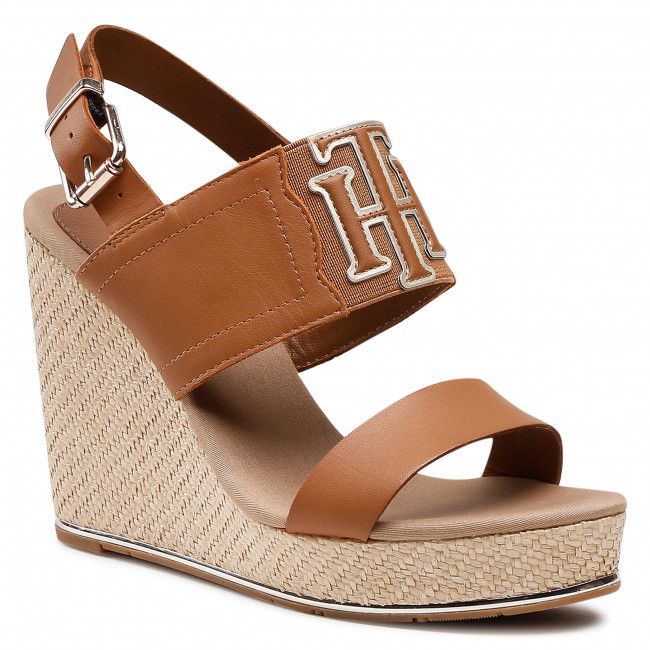 Espadrillas TOMMY HILFIGER - Th Elastic High Wedge Sandal FW0FW05599 Summer Cognac GU9