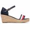 Espadrillas TOMMY HILFIGER - Shimmery Ribbon Mid Wedge Sandal FW0FW05614 Desert Sky DW5