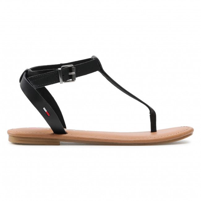 Sandali TOMMY JEANS - Essential Toe Post Flat Sandal EN0EN01316 Black BDS