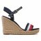 Espadrillas TOMMY HILFIGER - Shimmery Ribon High Wedge FW0FW05590 Desert Sky DW5