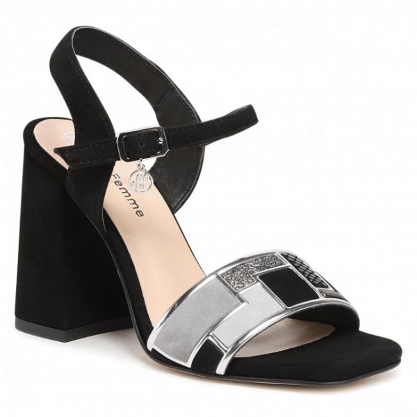 Sandali SOLO FEMME - 30707-13-020/000-07-00 Czarny/Nro Multicolor