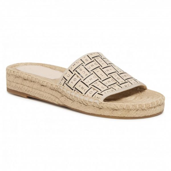 Espadrillas TORY BURCH - Tory Ribbon Espadrille Slide 80919 New Cream/Perfect Black 100