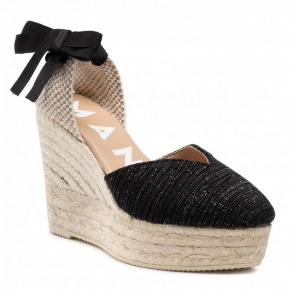 Espadrillas MANEBI - Heart Shape Wedges G 0.1 WH Sparkling Black