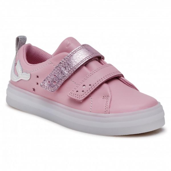 Sneakers Clarks - FlareShelllo T 261580706 Pink Leather Sneakers Clarks - FlareShelllo T 261580706 Pink Leather