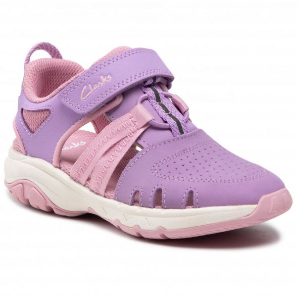 Sandali CLARKS - Rock Surf K 261576576 Lilac Leather Sandali CLARKS - Rock Surf K 261576576 Lilac Leather
