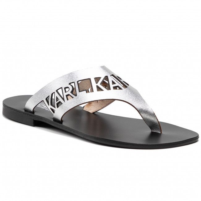 Infradito KARL LAGERFELD - KL80409 Silver Lthr