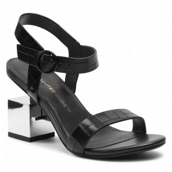Sandali UNITED NUDE - Cube Sandal Mid 10406676156 Black/Mirror