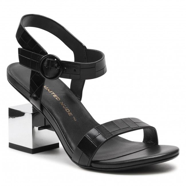 Sandali UNITED NUDE - Cube Sandal Mid 10406676156 Black/Mirror