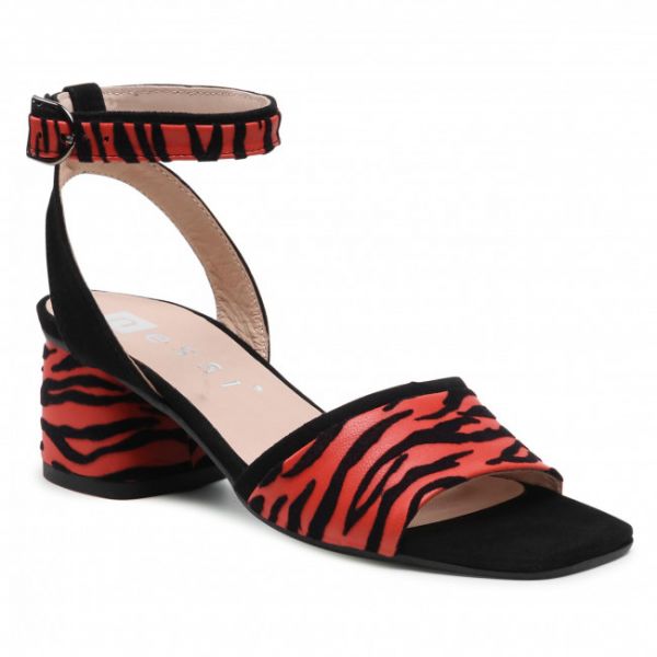 Sandali NESSI - 21066 Czarny/Pomarańcz