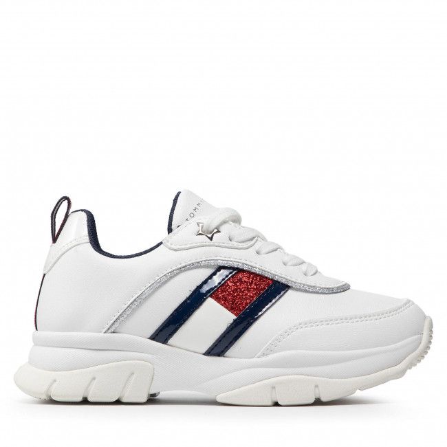 Sneakers TOMMY HILFIGER - Low Cut Lace-Up Sneaker T3A4-31180-1023 M White 100
