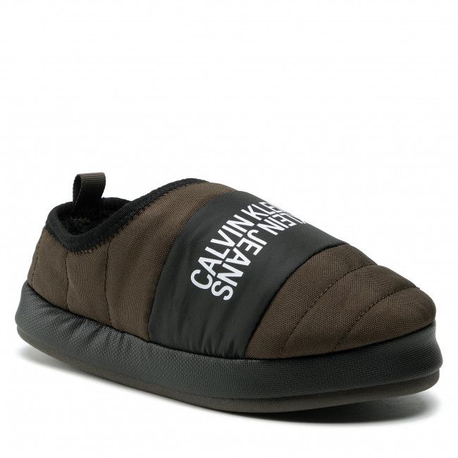 Pantofole CALVIN KLEIN JEANS - Home Shoe Slipper W Warm Lining YM0YM00242 Black Olive LBL