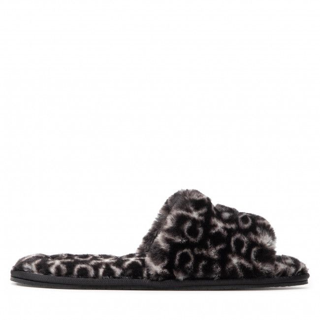 Pantofole CALVIN KLEIN - Slipper Sandal Fur Mono HW0HW00535 Black Mono 0GK