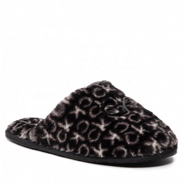 Pantofole CALVIN KLEIN - Slipper Mule Fur Mono HW0HW00536 Black Mono 0GK