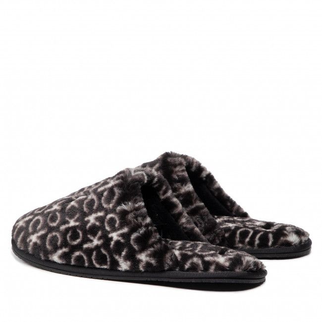 Pantofole CALVIN KLEIN - Slipper Mule Fur Mono HW0HW00536 Black Mono 0GK